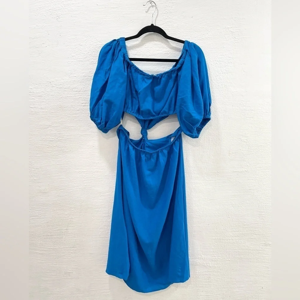 Farm Rio Blue Midi Knot Dress - Picture 6 of 6